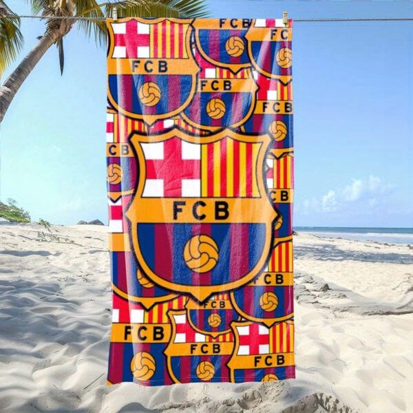 Serviette de plage avec logo de l'équipe du FC Barcelone – Image 4
