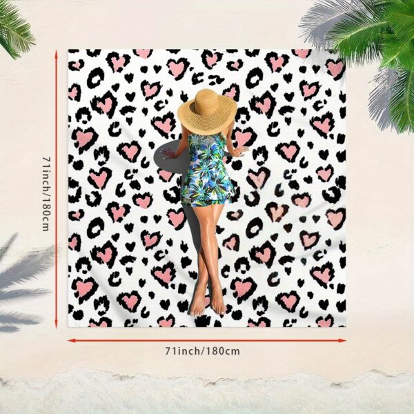 Drap de plage léopard rose amour – Image 12