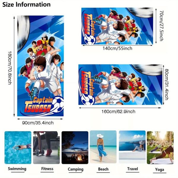 Serviette de plage en microfibre Captain Tsubasa – Image 3