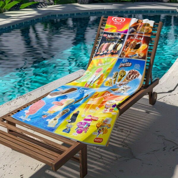 Serviette de plage d'été vibrante avec des choix de marques de glace – Image 2