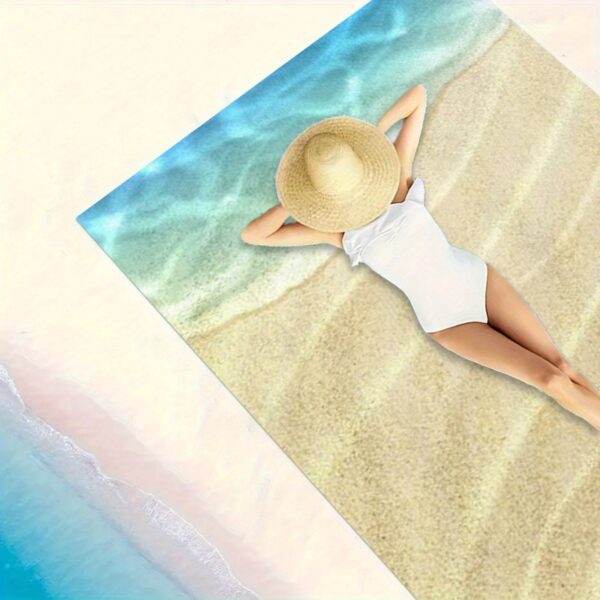 Drap de plage Géométrique Tropicale Surdimensionnée – Image 2