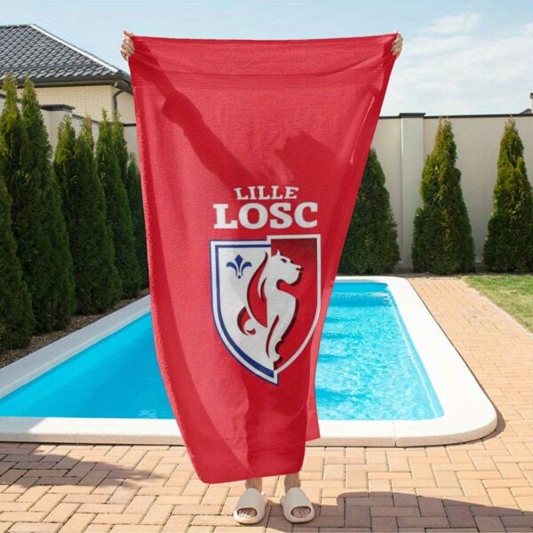 Serviette de plage Lille LOSC, emblème de force et de courage – Image 4
