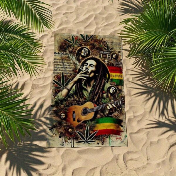 Serviette de plage Bob Marley Artwork – Image 5
