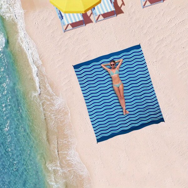 Drap de plage Deux Personnes bleu – Image 3