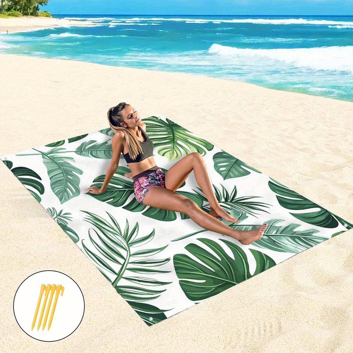 Drap de plage Feuilles Tropicales – Image 2