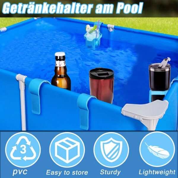 2 pièces Supports de gobelet en plastique bleu pour piscine – Image 6