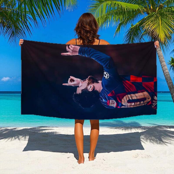 Serviette de Plage Imprimée Lionel Messi – Image 2