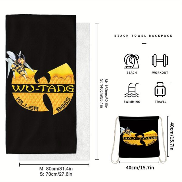 Serviette de plage pliable 2 en 1 Wu Tang Clan – Image 3