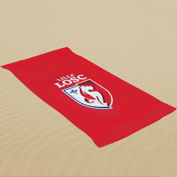 Serviette de plage Lille LOSC, emblème de force et de courage – Image 2