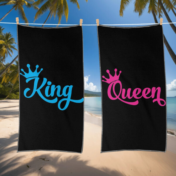 Ensemble de 2 serviettes de plage pour roi et reine – Image 2