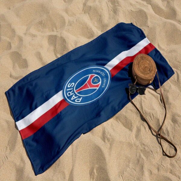 Serviette de plage avec logo de la tour Eiffel et du PSG