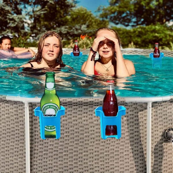2 pièces Supports de gobelet en plastique bleu pour piscine – Image 8