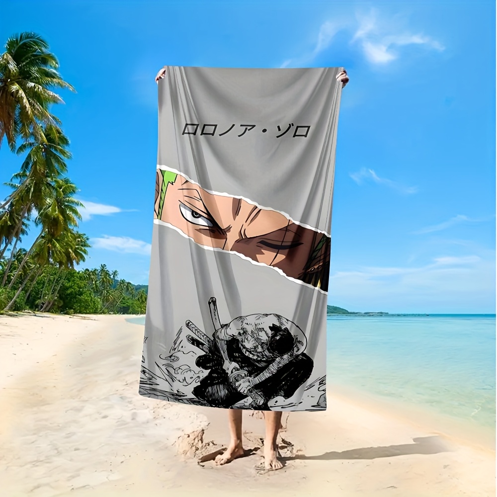 Serviette de Plage Imprimée One Piece Anime - Personnage Classique Monkey D. , 1 Pièce, Douce, Absorbante, Légère, Lavable à la Main ou en Machine, Idéale pour les Vacances, Voyages, Baignade, Natation, Yoga, Fitness et Essentiels d'Été, Accessoire de Fitness,Serviette de Bain,Serviette de – Image 8