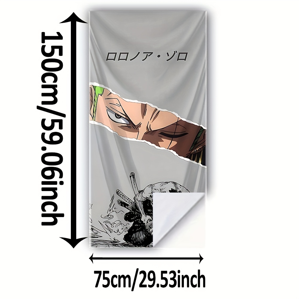 Serviette de Plage Imprimée One Piece Anime - Personnage Classique Monkey D. , 1 Pièce, Douce, Absorbante, Légère, Lavable à la Main ou en Machine, Idéale pour les Vacances, Voyages, Baignade, Natation, Yoga, Fitness et Essentiels d'Été, Accessoire de Fitness,Serviette de Bain,Serviette de – Image 5