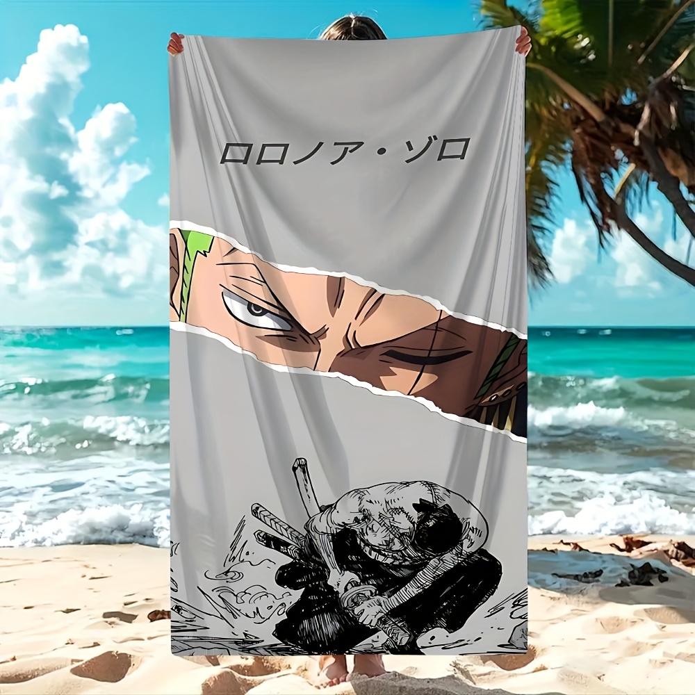 Serviette de Plage Imprimée One Piece Anime - Personnage Classique Monkey D. , 1 Pièce, Douce, Absorbante, Légère, Lavable à la Main ou en Machine, Idéale pour les Vacances, Voyages, Baignade, Natation, Yoga, Fitness et Essentiels d'Été, Accessoire de Fitness,Serviette de Bain,Serviette de