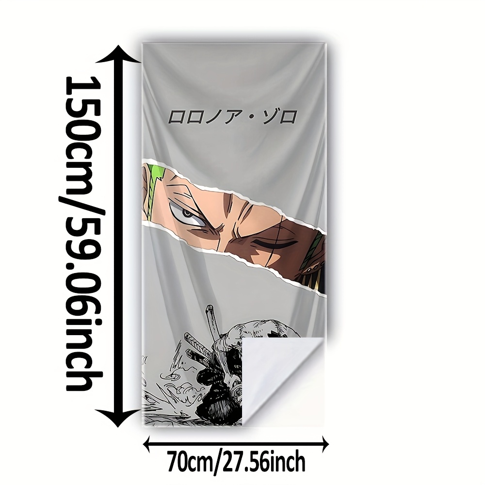 Serviette de Plage Imprimée One Piece Anime - Personnage Classique Monkey D. , 1 Pièce, Douce, Absorbante, Légère, Lavable à la Main ou en Machine, Idéale pour les Vacances, Voyages, Baignade, Natation, Yoga, Fitness et Essentiels d'Été, Accessoire de Fitness,Serviette de Bain,Serviette de – Image 3