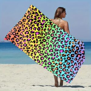 Serviette de plage imprimée léopard