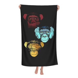 Serviette de plage Trois Sages Singes